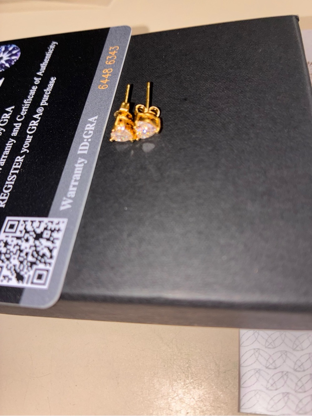 0.5ct D VVS1 Heart Moissanite Stud Earrings - Gold Plated - GRA Certified